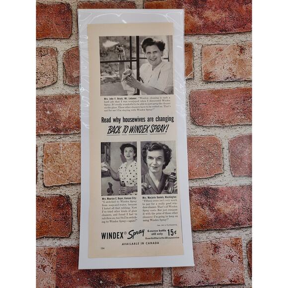 1950 Windex Read Why Happy Housewives Are Switching Back to Windex Vtg Print Ad - Picture 1 of 7